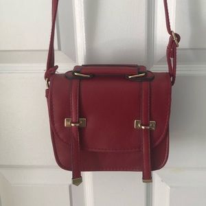 Burgundy Faux Leather Crossbody Bag from Milan